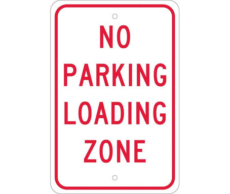 No Parking Loading Zone - 18X12 - .080 Egp Ref Alum - TM14J