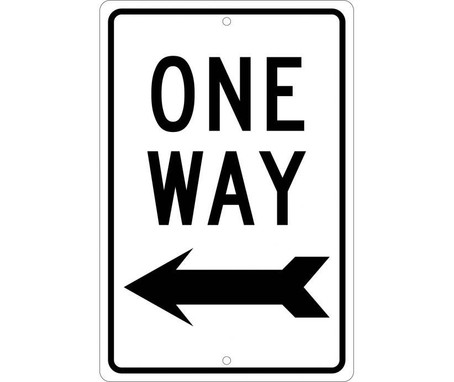 One Way (With Left Arrow) - 18X12 - .063 Alum - TM22H