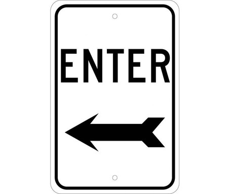 Enter (With Left Arrow) - 18X12 - .080 Egp Ref Alum - TM77J