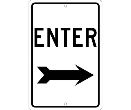 Enter (With Right Arrow) - 18X12 - .063 Alum - TM78H