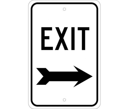 Exit (With Right Arrow) - 18X12 - .080 Egp Ref Alum - TM80J