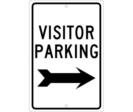 Visitor Parking (With Right Arrow) - 18X12 - .063 Alum - TM8H