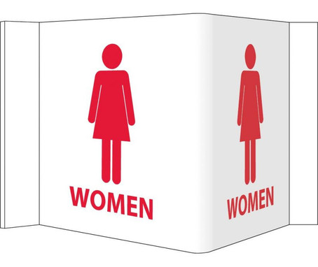 Visi Sign - Women - White - 5 3/4X8 3/4 - Rigid Vinyl - VS5W