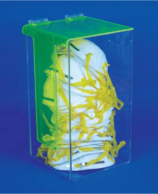 Acrylic - Dust Mask Dispenser With Cover - 12.5H X6W X6D - ADM1