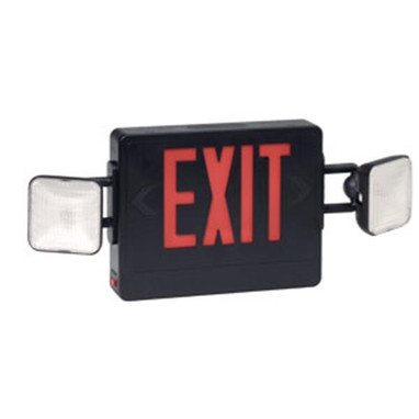 Combination Red Exit/Lighting Unit, Black, 1/Each - 137EE