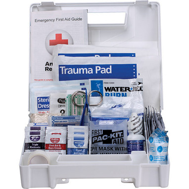 25-Person ANSI A+ First Aid Kit, Plastic w/ Dividers, 9"L x 8"H x 2 1/2"W, 1/Each - 90589