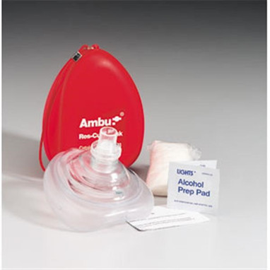 Ambu Res-Cue CPR Kit w/ Mouth Barrier, 2 Vinyl Exam Gloves, 2 Alcohol Pads, & Carry Case w/ Instructions, 1/Each - M573AMBU