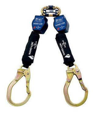 3M DBI-SALA 6 ft Nano - Lok Twin - Leg Quick Connect Self Retracting Lifeline - Web 3101502