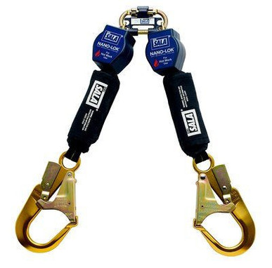 3M DBI-SALA 6 ft Nano - Lok Twin - Leg Quick Connect Self Retracting Lifeline - Web 3101504