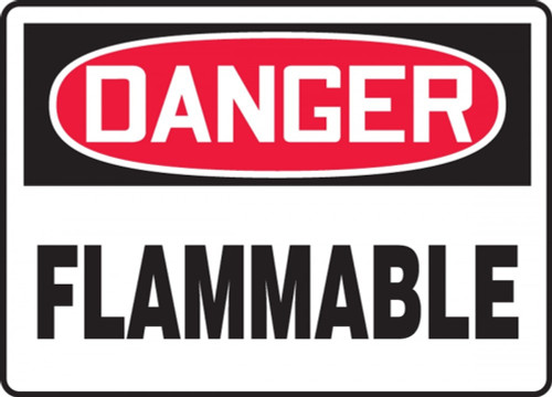 Contractor Preferred OSHA Danger Safety Sign: Flammable 10" x 14" Aluminum SA 1/Each - ECHL231CA