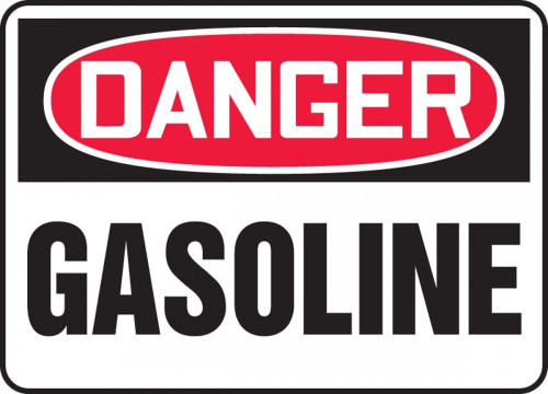 Contractor Preferred OSHA Danger Safety Sign: Gasoline 7" x 10" Aluminum SA 1/Each - ECHL241CA