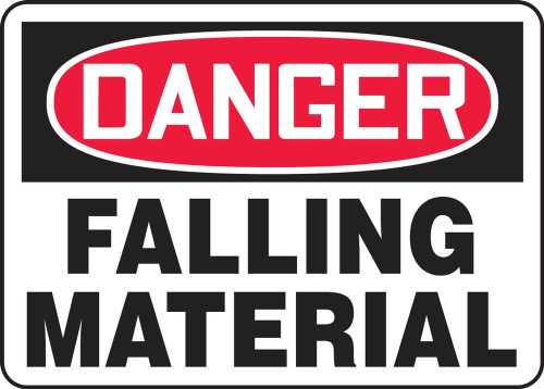 Contractor Preferred OSHA Danger Safety Sign: Falling Material 14" x 20" Plastic (.040") 1/Each - ECRT015CP