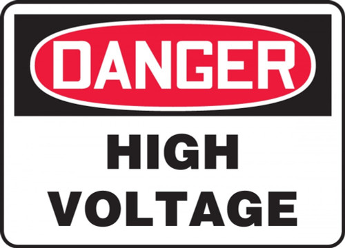 Contractor Preferred OSHA Danger Safety Sign: High Voltage 7" x 10" Plastic (.040") 1/Each - EELC113CP