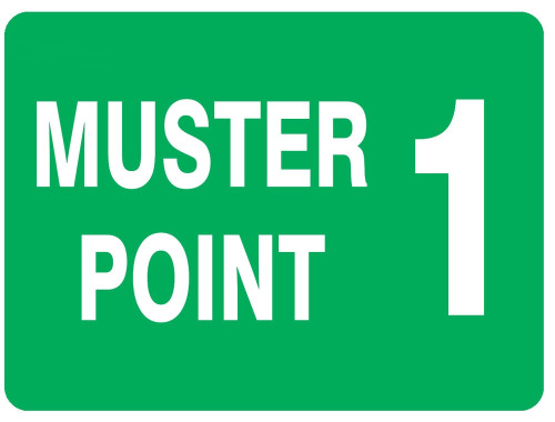 Fire & Emergency Safety Sign: Muster Point (numbered) Number: 4 18" x 24" Engineer Grade Reflective Aluminum (.080) 1/Each - FRR9144RA