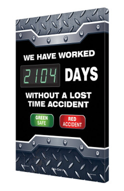 Digi-Day 3 Electronic Safety Scoreboards: We Have Worked __ Days Without A Lost Time Accident 28" x 20" - FRSCK104