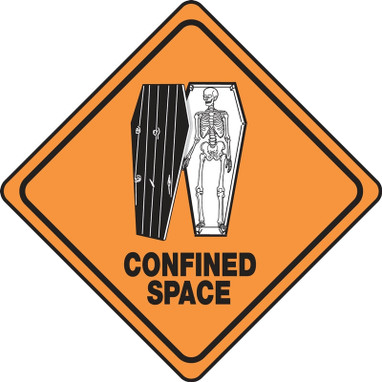 Halloween Signs: Confined Space 4" x 4" PF-Cardstock 1/Each - HAL124