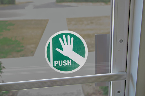 Double-Sided Door Stickers: Doors Open And Close Automatically 2" x 24" 1/Each - LADM205E