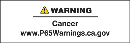 Prop 65 Label: Cancer .5" x 1.5" Adhesive Poly 1000/Roll - LCAW620EVK