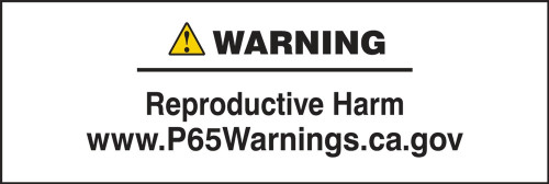 Prop 65 Label: Reproductive Harm .5" x 1.5" Adhesive Poly 1000/Roll - LCAW621EVK