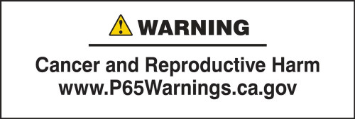 Prop 65 Consumer Product Exposure Label: Cancer And Reproductive Harm .5" x 1.5" Adhesive Poly 1000/Roll - LCAW622EVK