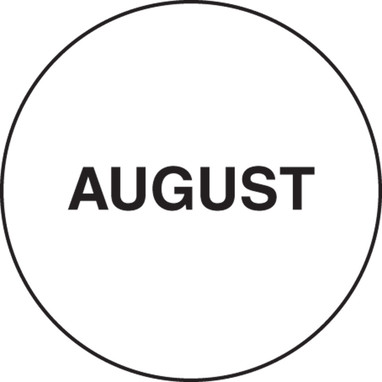 Preprinted Inventory Marking Dots: Month August 3" 500/Roll - LDT312AG