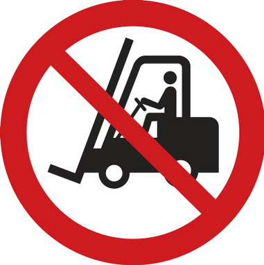 ISO Prohibition Safety Label: No Access For Forklifts (2011) 8" Adhesive Dura-Vinyl 1/Each - LSGP6798