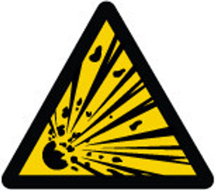 ISO Warning Safety Label: Explosive Material (2011) 2" Adhesive Dura-Vinyl 10/Pack - LSGW1832