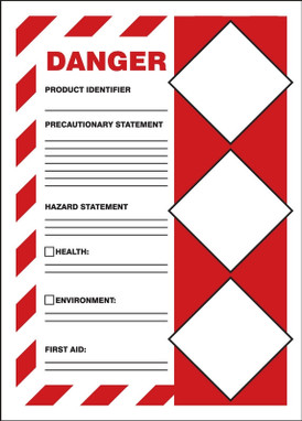 GHS Secondary Container Labels: DANGER 7" x 5" Adhesive Vinyl - LZH103VSP