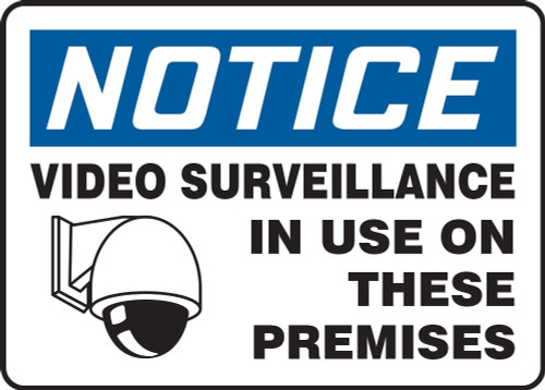 OSHA Notice Video Surveillance Sign: Video Surveillance In Use On These Premises 10" x 14" Accu-Shield 1/Each - MASE821XP