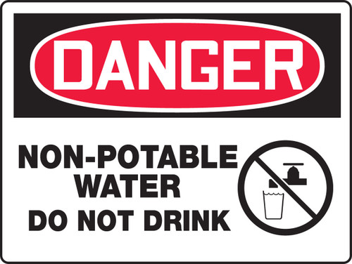 Really BIGSigns OSHA Danger Safety Sign: Non-Potable Water - Do Not Drink 10" x 14" Plastic 1/Each - MCAW036VP