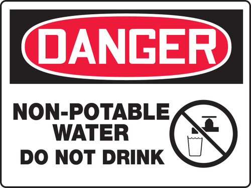 Really BIGSigns OSHA Danger Safety Sign: Non-Potable Water - Do Not Drink 7" x 10" Plastic 1/Each - MCAW037VP