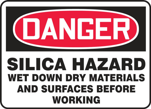 OSHA Danger Safety Sign: Silica Hazard 14" x 20" Aluma-Lite 1/Each - MCHG147XL