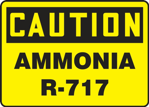 OSHA Caution Safety Sign: Ammonia R-717 10" x 14" Aluminum 1/Each - MCHL721VA
