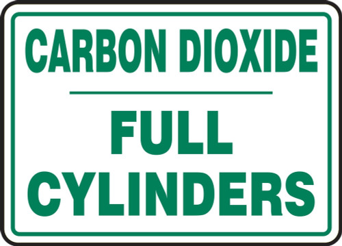 Cylinder Sign: Carbon Dioxide Cylinder Status Cylinder Status: FULL 10" x 14" Aluminum 1/Each - MCPG519VA