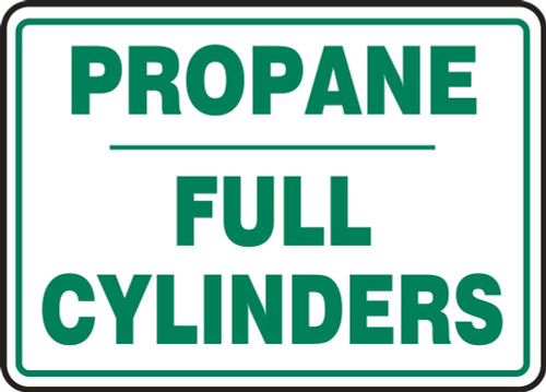 Cylinder Sign: Propane Cylinder Status Cylinder Status: FULL 10" x 14" Dura-Plastic 1/Each - MCPG543XT