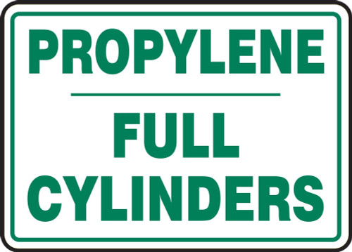 Cylinder Sign: Propylene Cylinder Status Cylinder Status: FULL 10" x 14" Aluminum 1/Each - MCPG546VA