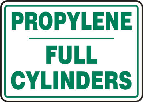 Cylinder Sign: Propylene Cylinder Status Cylinder Status: EMPTY 10" x 14" Plastic 1/Each - MCPG547VP