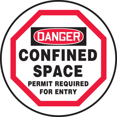 OSHA Danger Manhole Cover Sign: Confined Space - Permit Required For Entry Rigid 1/Each - CMH709