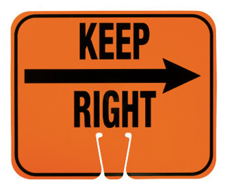Safety Cone Signs - Keep Right - 10.375 X 12.625 - CS9