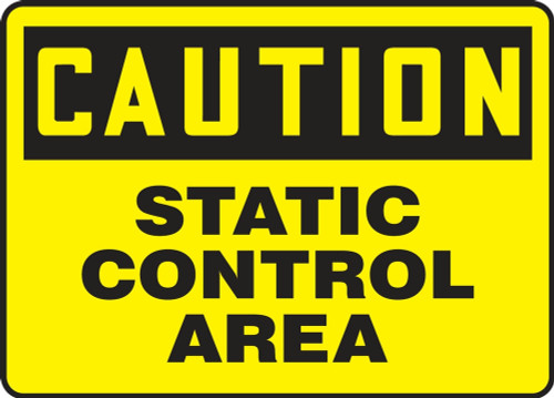OSHA Caution Safety Signs: Static Control Area 7" x 10" Plastic 1/Each - MELC660VP