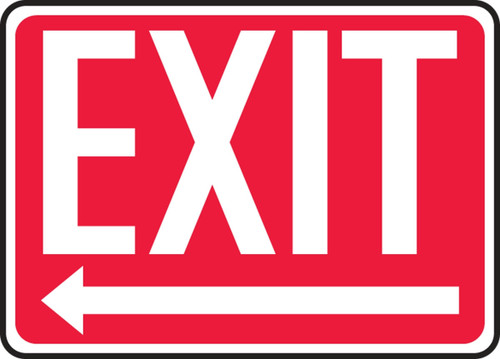 Safety Sign: Exit (Left Arrow) 7" x 10" Accu-Shield 1/Each - MEXT446XP