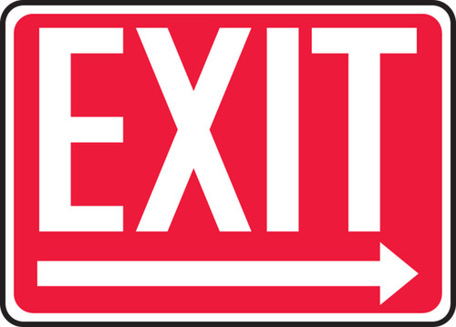 Safety Sign: Exit (right) 7" x 10" Adhesive Vinyl - MEXT448VS