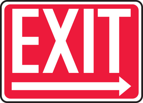 Safety Sign: Exit (right) 7" x 10" Dura-Fiberglass 1/Each - MEXT448XF