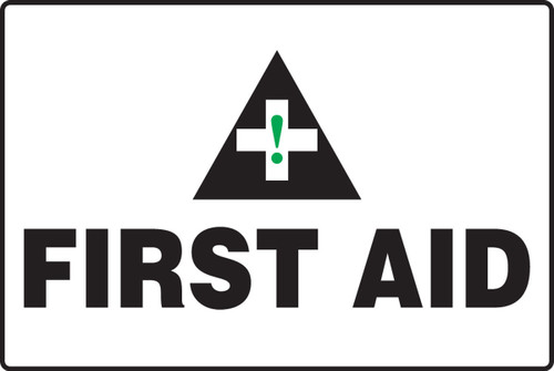 BIGSigns Safety Sign: First Aid 24" x 36" Aluminum 1/Each - MFSD514VA