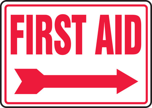 Safety Sign: First Aid 7" x 10" Plastic 1/Each - MFSR525VP