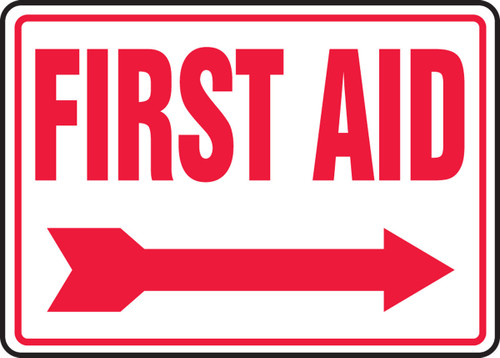 Safety Sign: First Aid 7" x 10" Adhesive Dura-Vinyl 1/Each - MFSR525XV