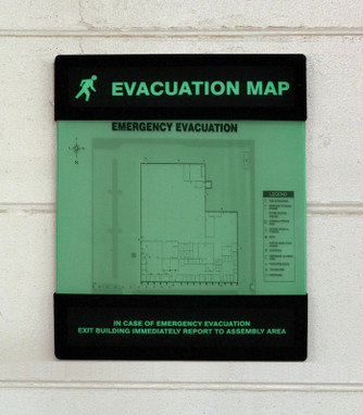 Evacation Map Holder 2 8 1/2" x 11" English Glow Un-Assembled 1/Each - DTA238