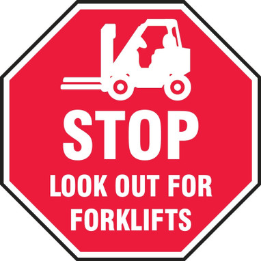 Slip-Gard Floor Sign: Stop - Look Out For Forklifts Slip-Gard 1/Each - MFS320