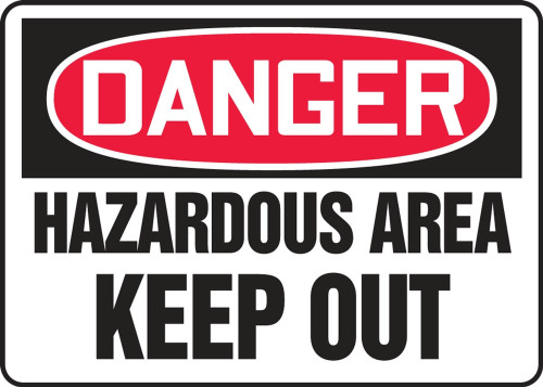 Contractor Preferred OSHA Danger Safety Sign: Hazardous Area Keep - Keep Out 10" x 14" Aluminum SA 1/Each - EADM044CA