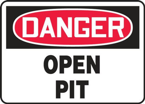 Contractor Preferred OSHA Danger Safety Sign: Open Pit 10" x 14" Plastic (.040") 1/Each - ECRT010CP